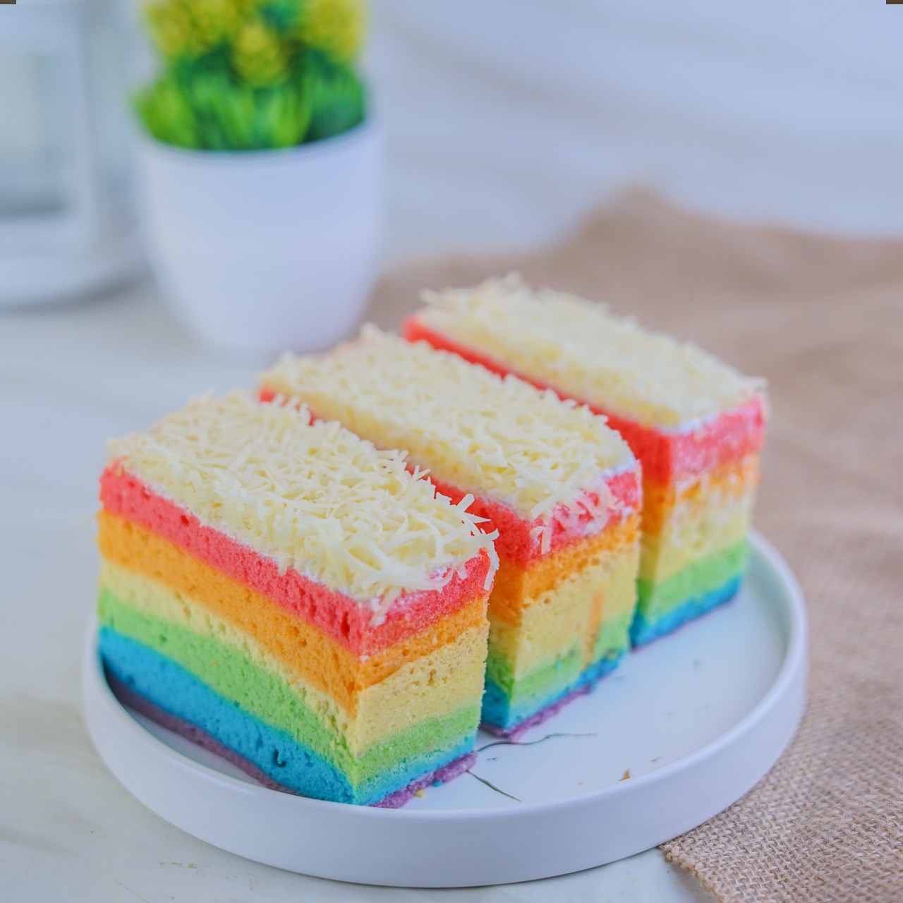 Steam Rainbow Cake